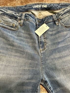 Lands' End Medium Light Blue Denim Jeans with stretch, bootcut